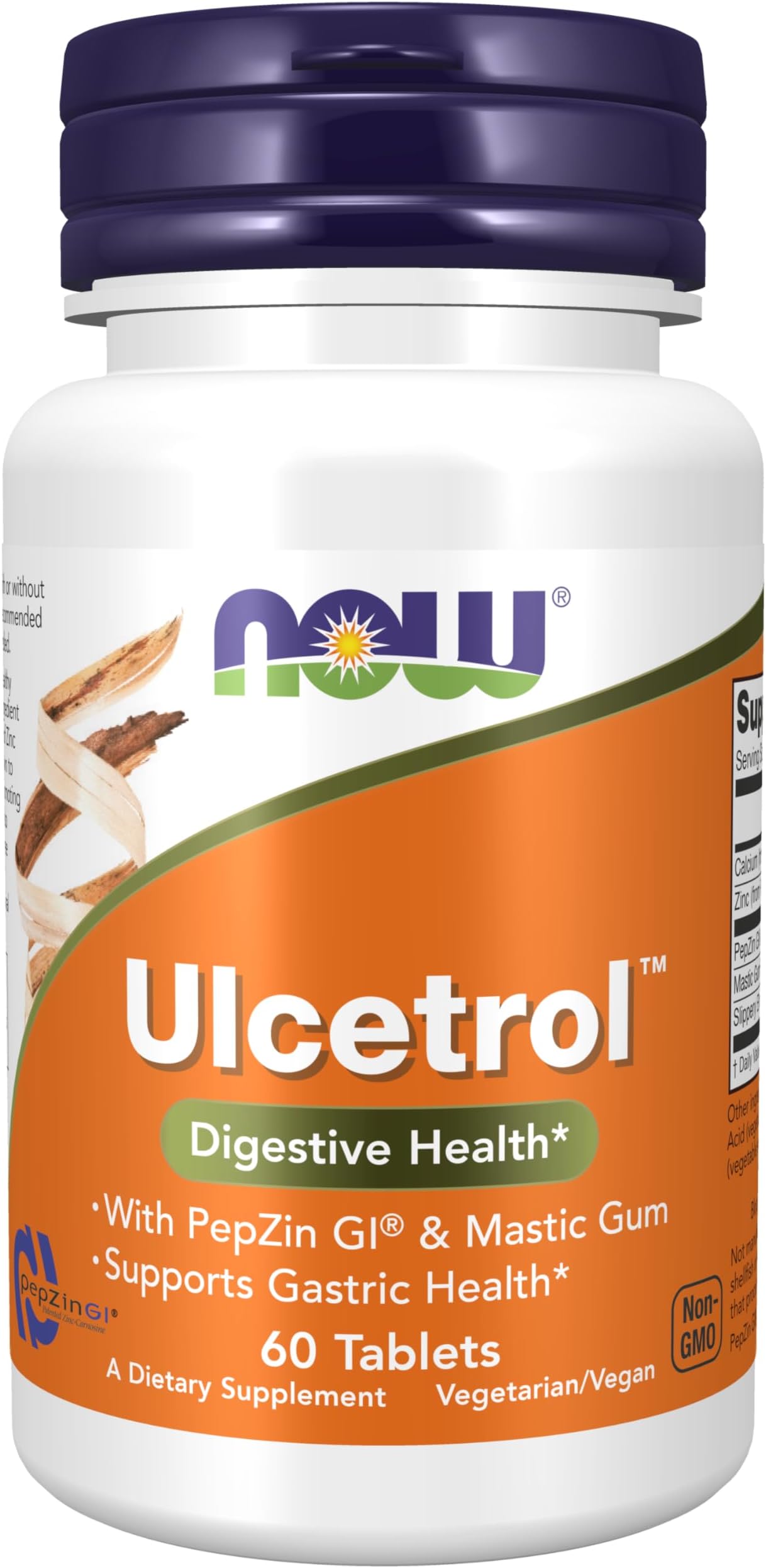 NOW Foods Supplements Ulcetrol™, Digestive Health*, With PepZin GI® & Mastic Gum, Supports Gastric Health*, 60 Tablets