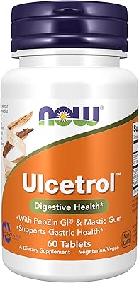 NOW Foods Supplements Ulcetrol™, Digestive Health, With PepZin GI® & Mastic Gum, Supports Gastric Health, 60 Tablets