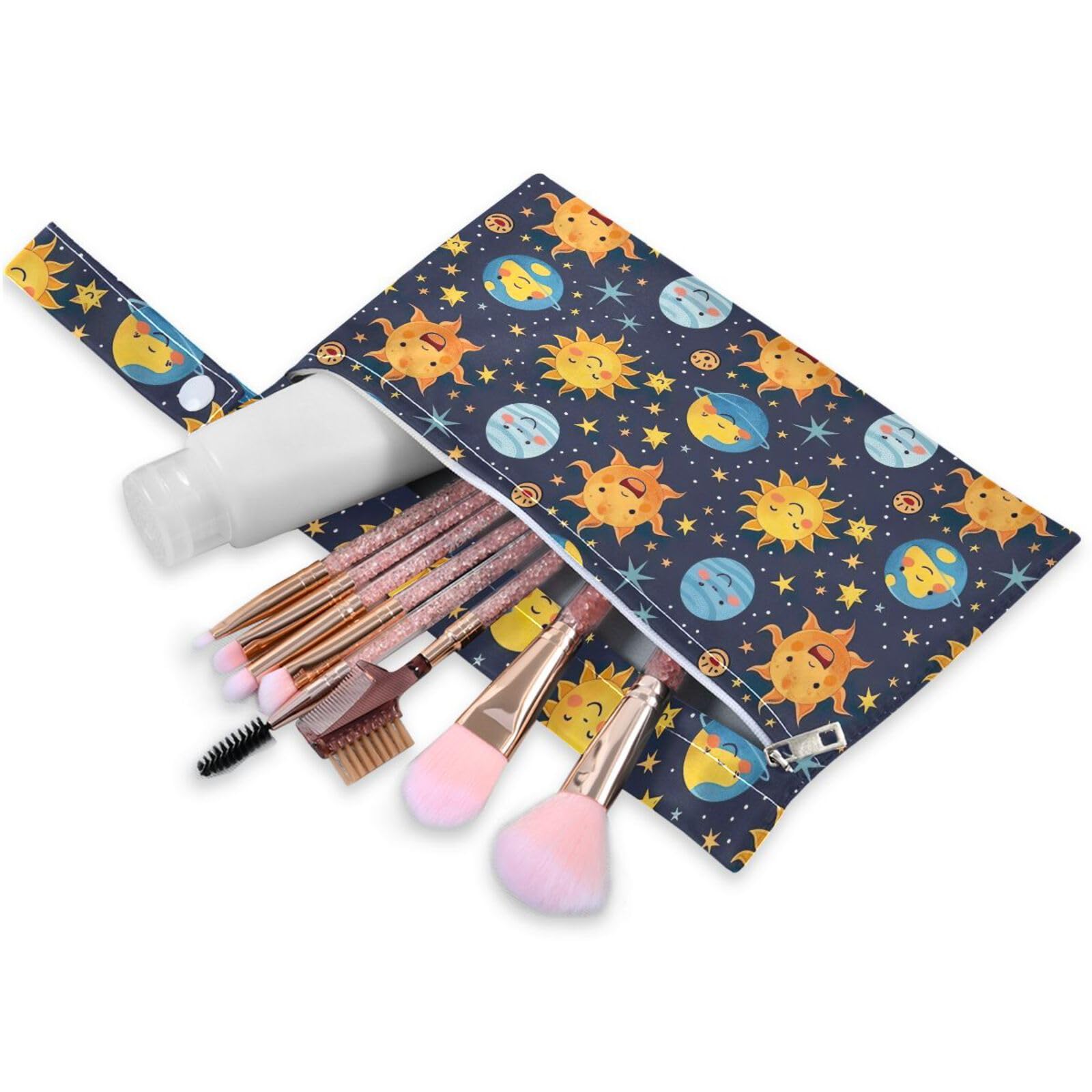 Coikll Wet Dry Bags for Cloth Diaper 2 Pack Waterproof Yoga Gym Bag for Swimsuit Wet Clothes Baby Items-?The Sun and Planets?