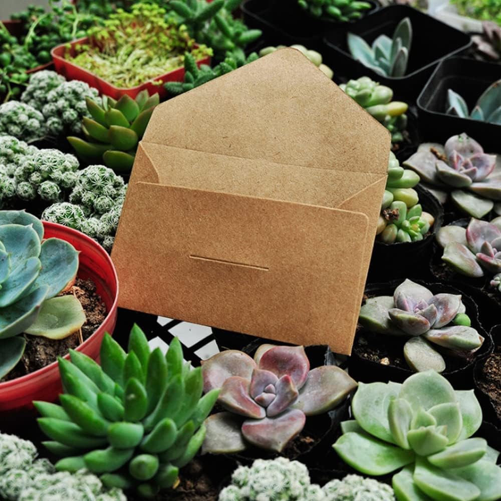 WYAN 40 Pack Mini Kraft Envelopes,for Gift Card,Greeting Cards,Invitation, Classic Flap Envelopes(10.5 x 7 cm) - Image 5