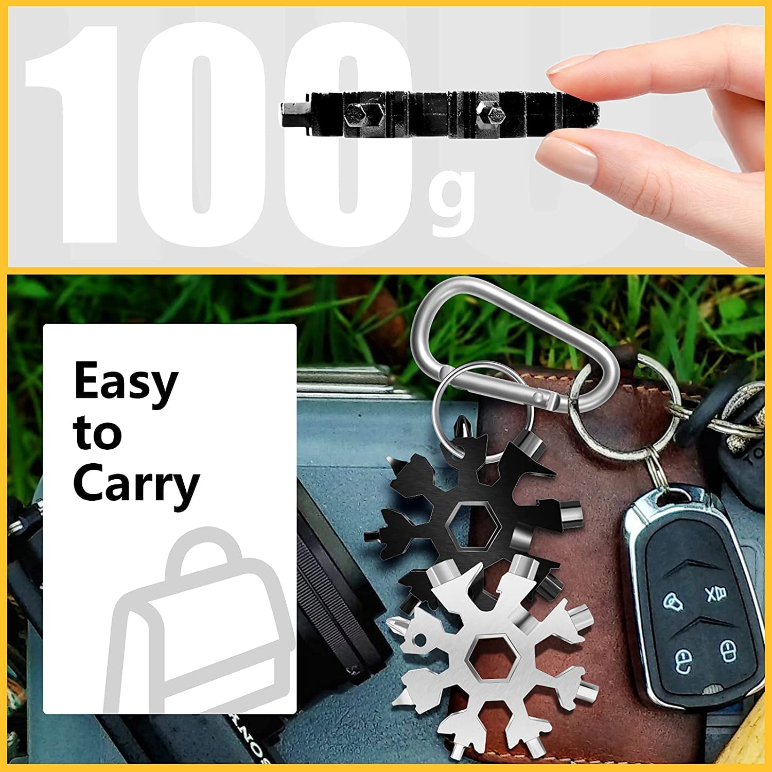 TAKASH 18-in-1 Multi-Tool, High‑Carbon Steel Spanner, Portable Hex Wrench, Allen Wrench, Keychain Screwdriver, Bottle Opener Tool, Outdoor Wrench Multi Hand Tool 1