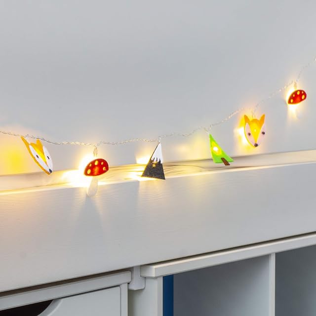 GloBrite Kids Fairy String Lights Woodland Theme Childrens Bedroom Battery Operated 16 Warm White