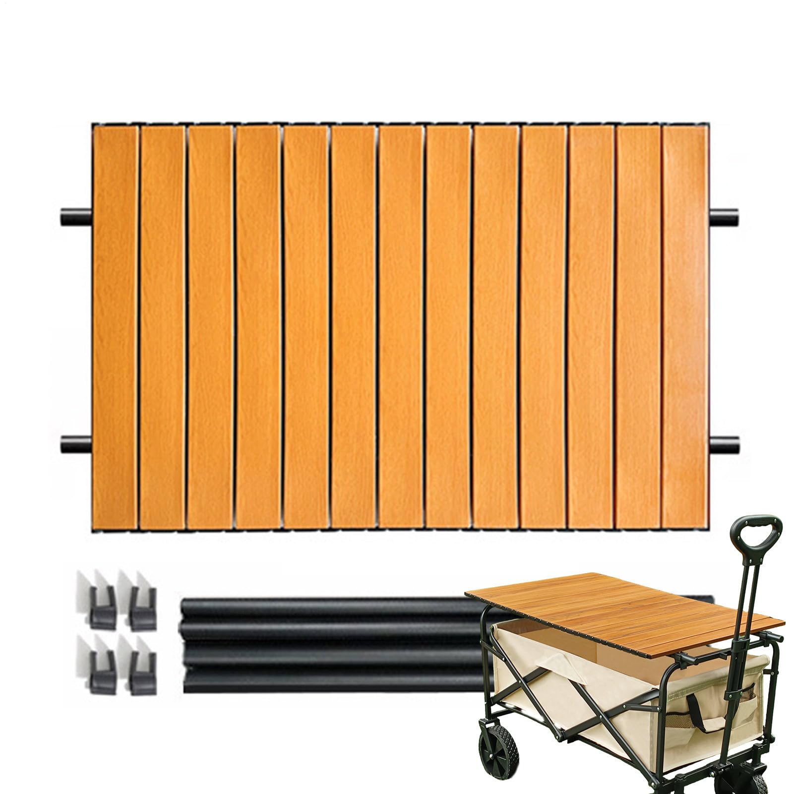 Genérico Tablero para Carro Exterior,75x55cm Tablero De Carro De Jardín De Metal,Mesa Plegable De Camping,Accesorios De Campamento para Actividades De Viaje Coche Barbacoa Interior Camping Playa