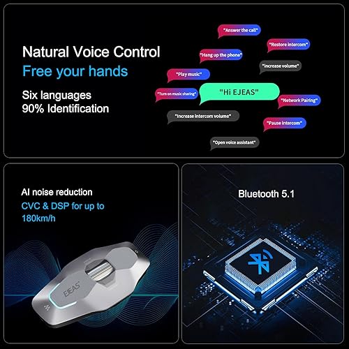 Miniatura 8 de SolaMr X10 - Casco de motocicleta con Bluetooth, altavoces, casco de esquí, intercomunicador, sistema de comunicación de malla integrado, compatible