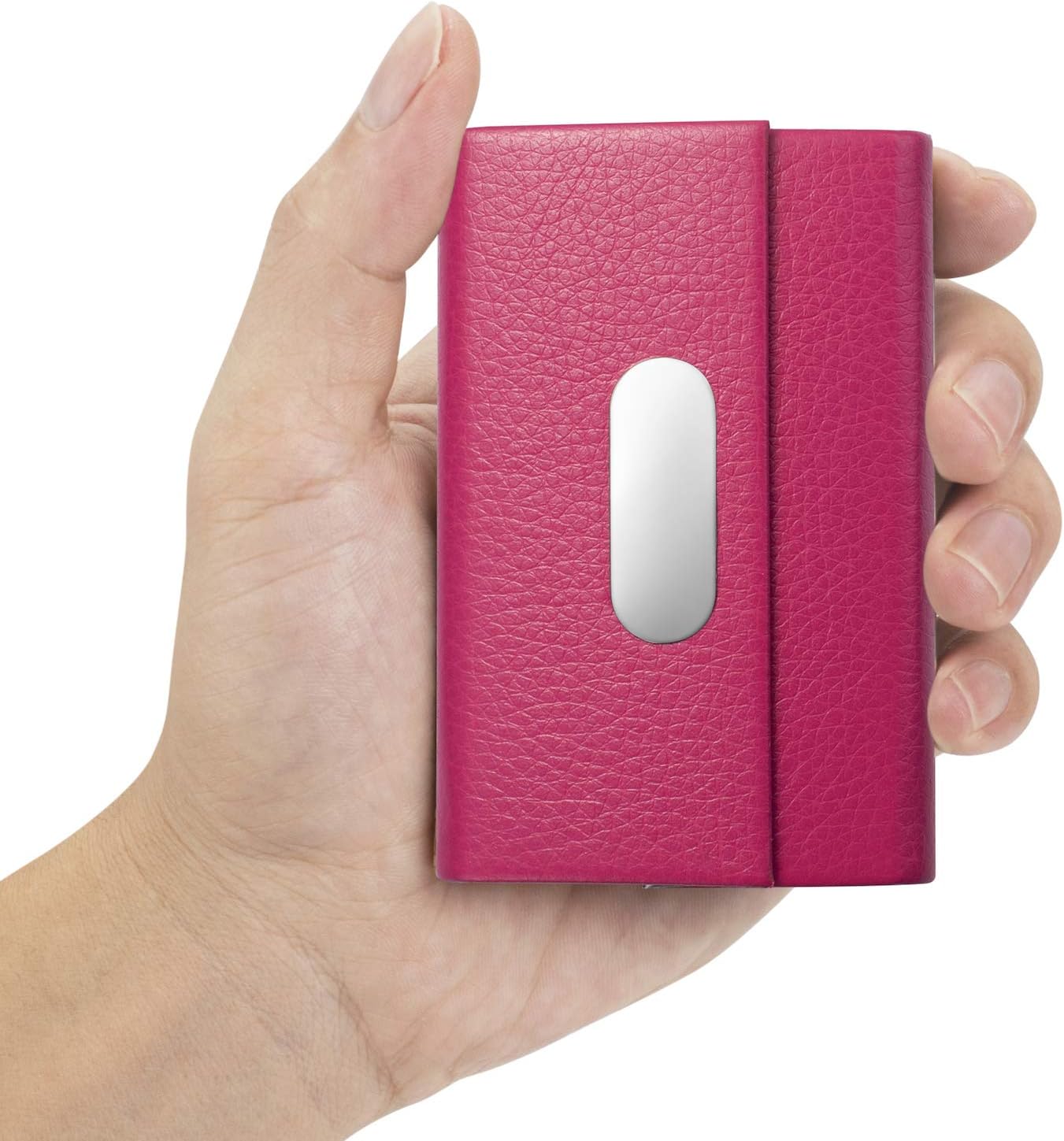 Business Card Holder For Women, PU Leather Slim Business Card Case - Business Card Carrier ID Case/Wallet Pocket Business Name Card Holder for Women and Men - Image 5