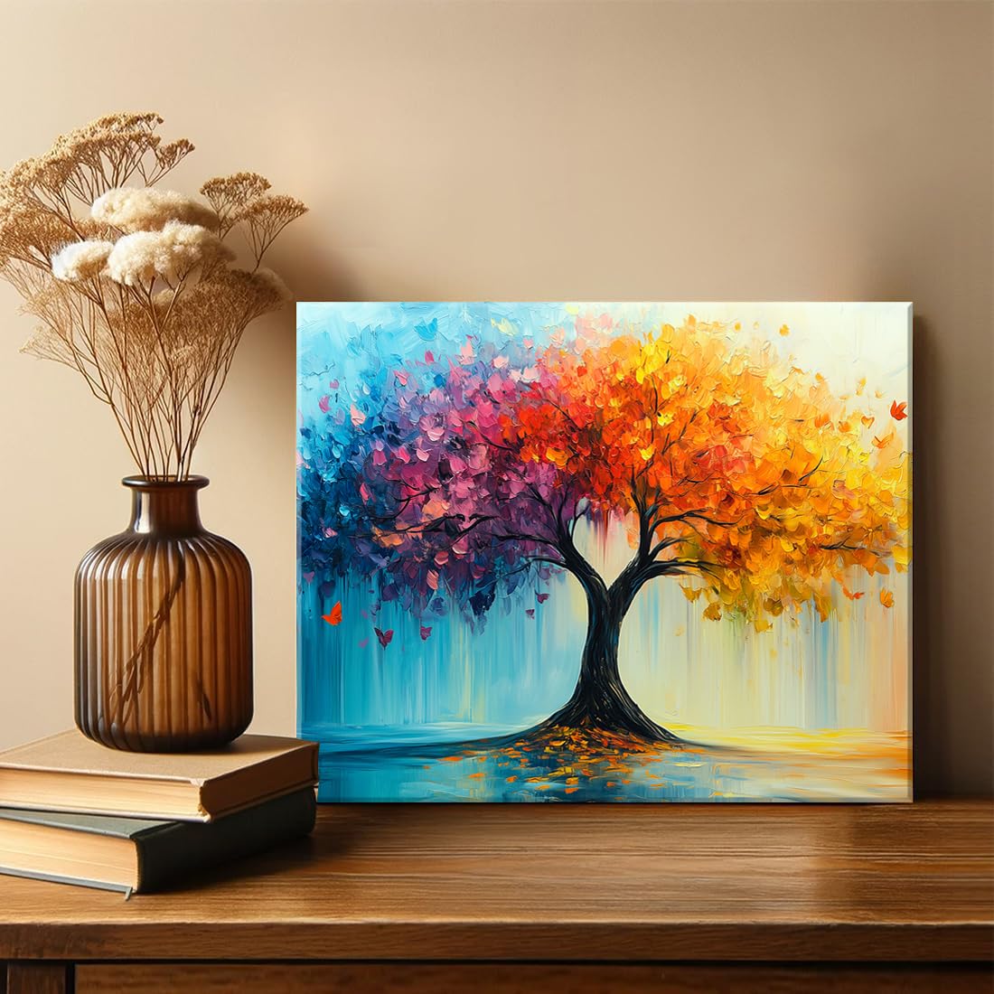 Piy Painting Plant Canvas Print, Tree Wall Art Painting, Colourful Canvas Pictures, Canvas Pictures - Image 3