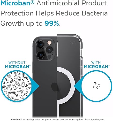 Miniatura 8 de Speck Funda transparente para iPhone 12, protección contra caídas para teléfonos iPhone 12 Pro y iPhone 12, diseñada para MagSafe, antiamarilamiento