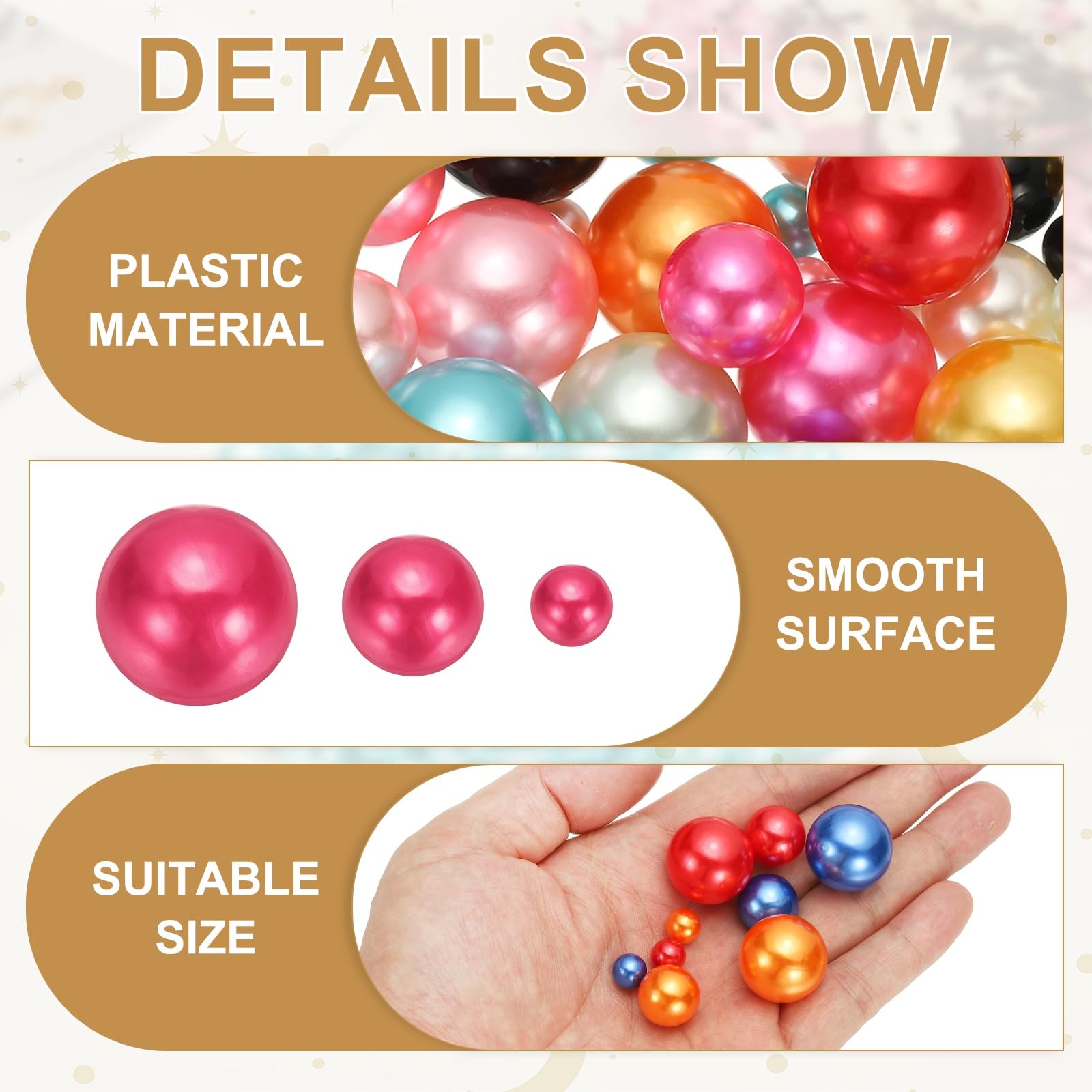 PATIKIL 8/14/20 mm Faux Pearls Beads - Image 3