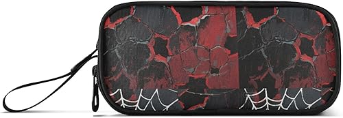 Estuche de lápices de nailon Bolsa de lápices gótico blanco araña Web de gran capacidad Estuche de lápices escolar papelería para estudiantes de