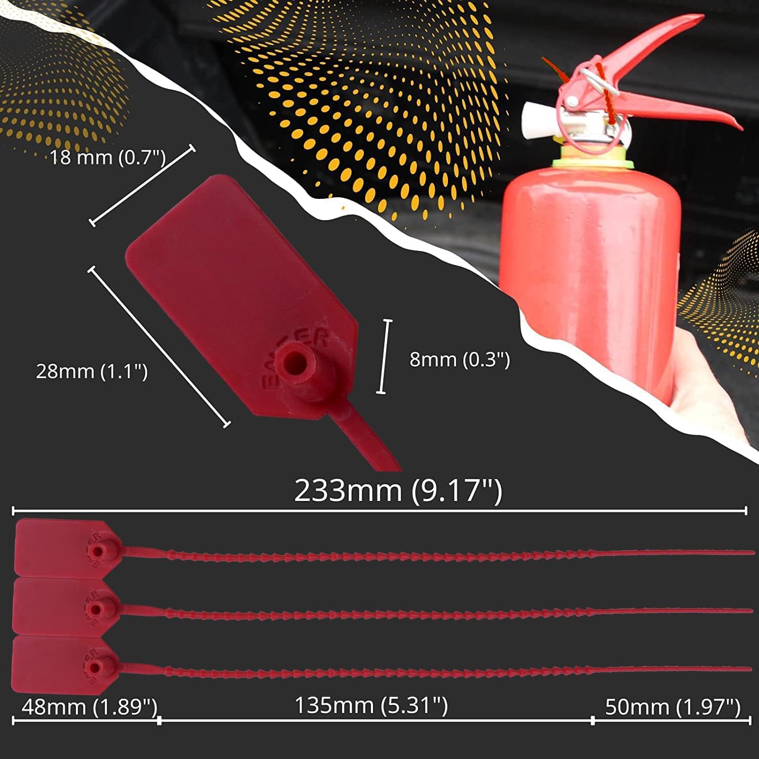 JAVIKA プラスチックタンパーシールタグ、ケーブルラベル、Pull-Titeセキュリティシール、ジップタイ、荷物タグ、電子機器、
