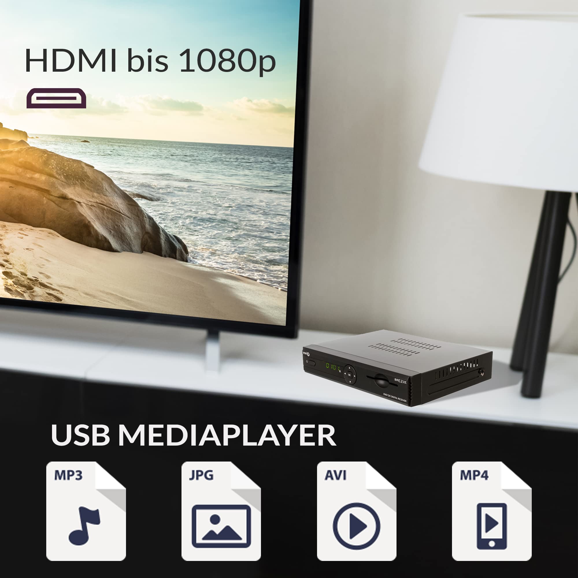 Bre2ze T2/C DVB-T2/C Hybrid Digital Receiver