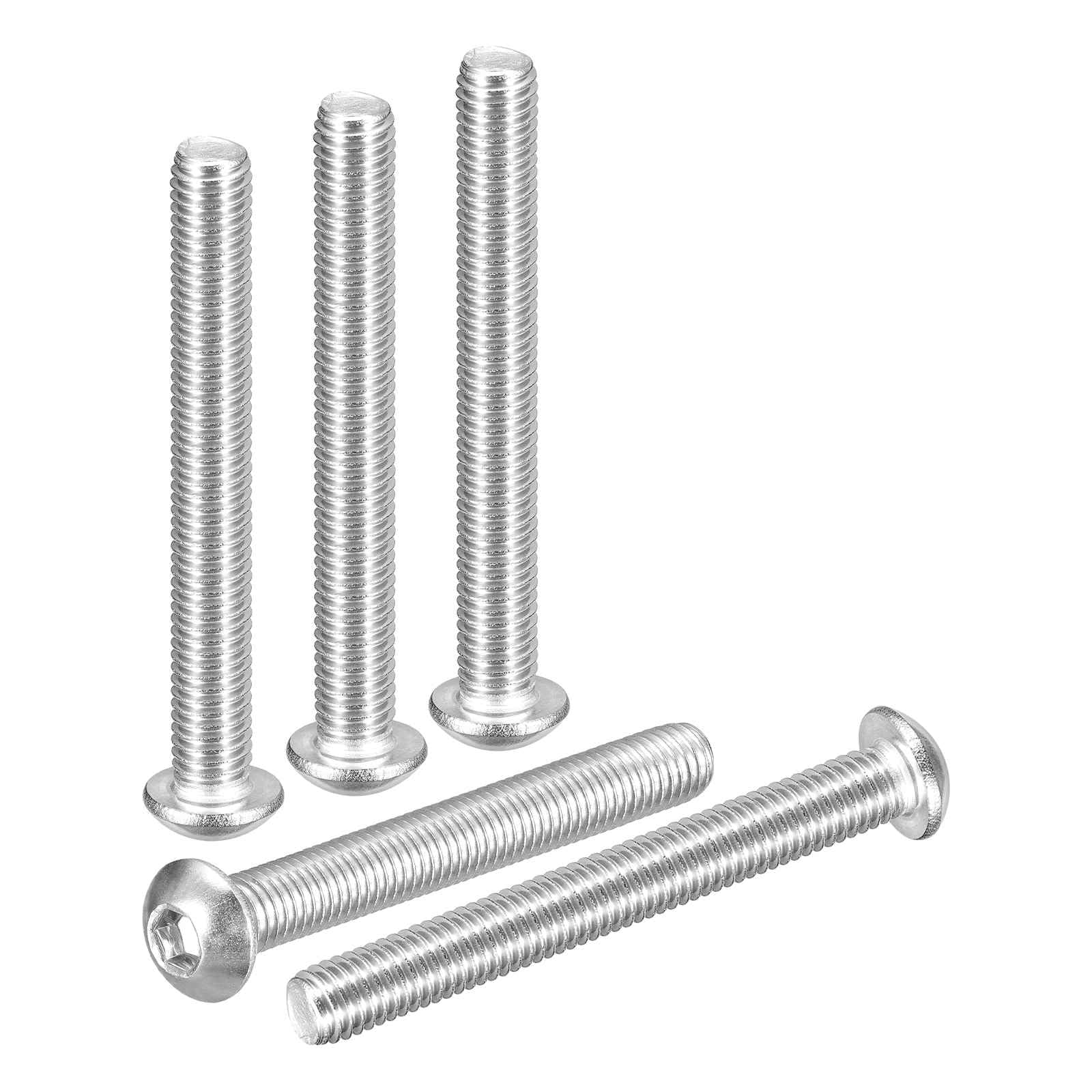DTGN M8-1.25x65mm Button Head Socket Cap Screws - 5Pack - Good for Road Bicycle, Mountain Bike, Auto, Motorcycle - 304 Stainless Steel Whitewashed - Hex Socket Drive Fasteners โ image 1