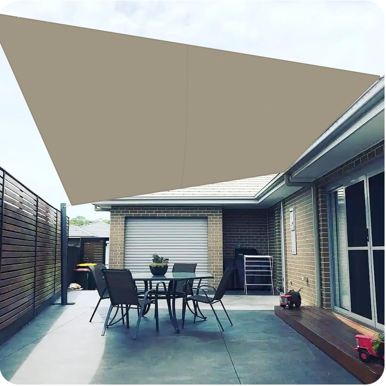 Toldos Exterior Terraza 150 x 180 cm PES, Impermeable, Resistente, 95% Protección Rayos UV Lonas para Terrazas Exteriores para Jardín, Patio, Exteriores Arena, Caqui