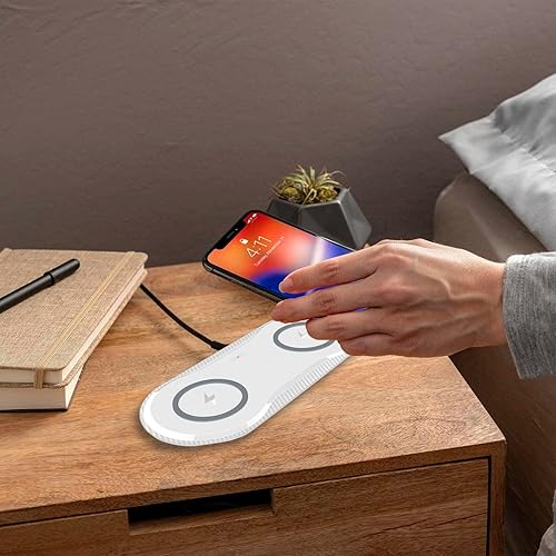 Miniatura 5 de Vchiming - Cargador inalámbrico de 30 W, almohadilla de carga inalámbrica 2 en 1, estación de carga inalámbrica dual de 15 W para Galaxy iPhone,