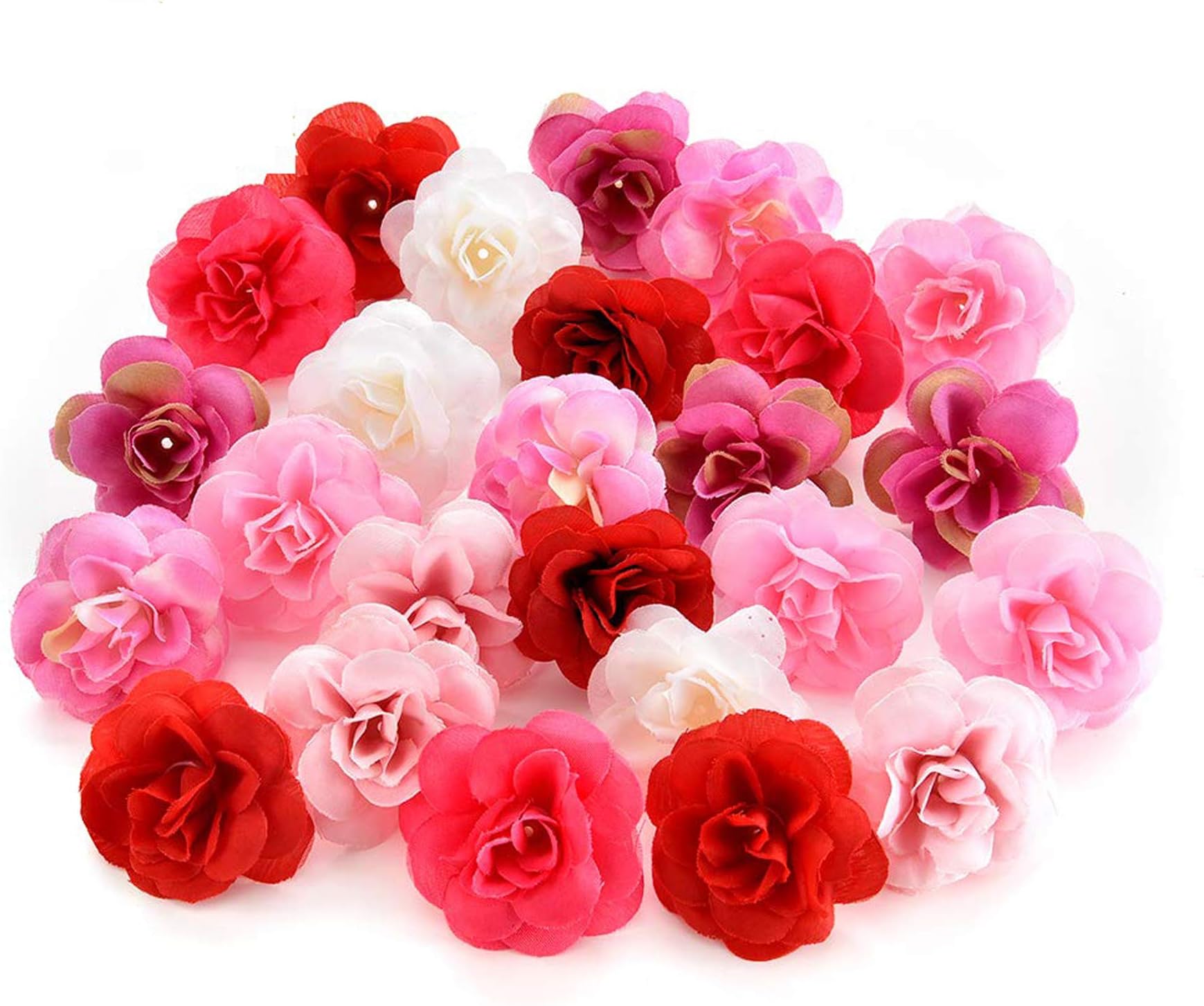silk flowers in bulk wholesale Fake Flowers Heads Cherry Blossoms Artificial Tea Bud Flower Heads for Wedding Home Decoration Scrapbooking DIY 80pcs 4CM (Colorful)