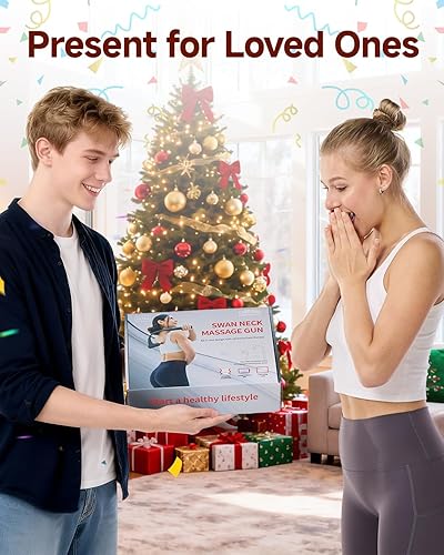 Miniatura 7 de Pistola de masaje 2 en 1 mejorada con calor, alivio del dolor de tejido profundo de espalda y cuello masajeador con mango de extensión, pistola de