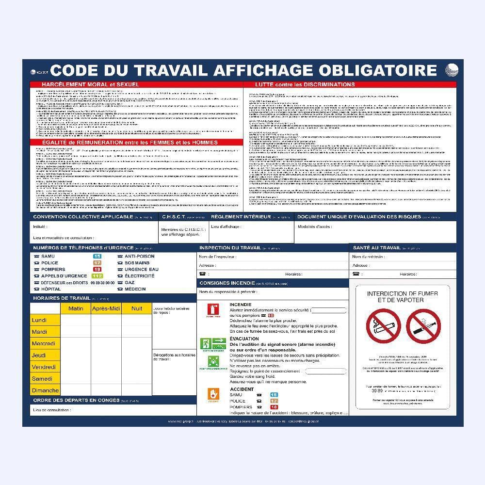 Pack d'Affichages Obligatoires pour Restaurant (8 affichages)