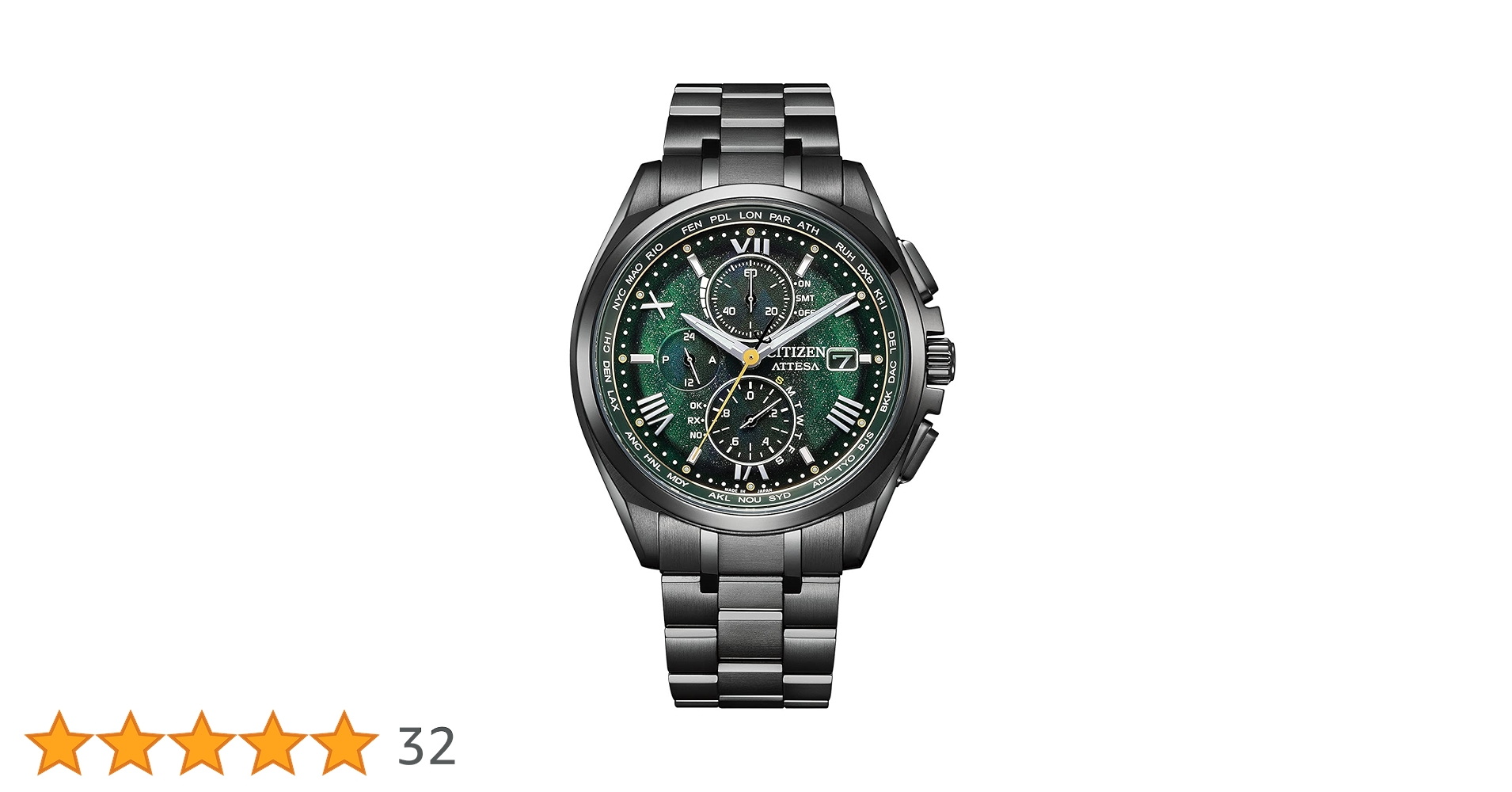 Amazon.co.jp: [Citizen] 腕時計 アテッサ AT8049-61W メンズ ブラック