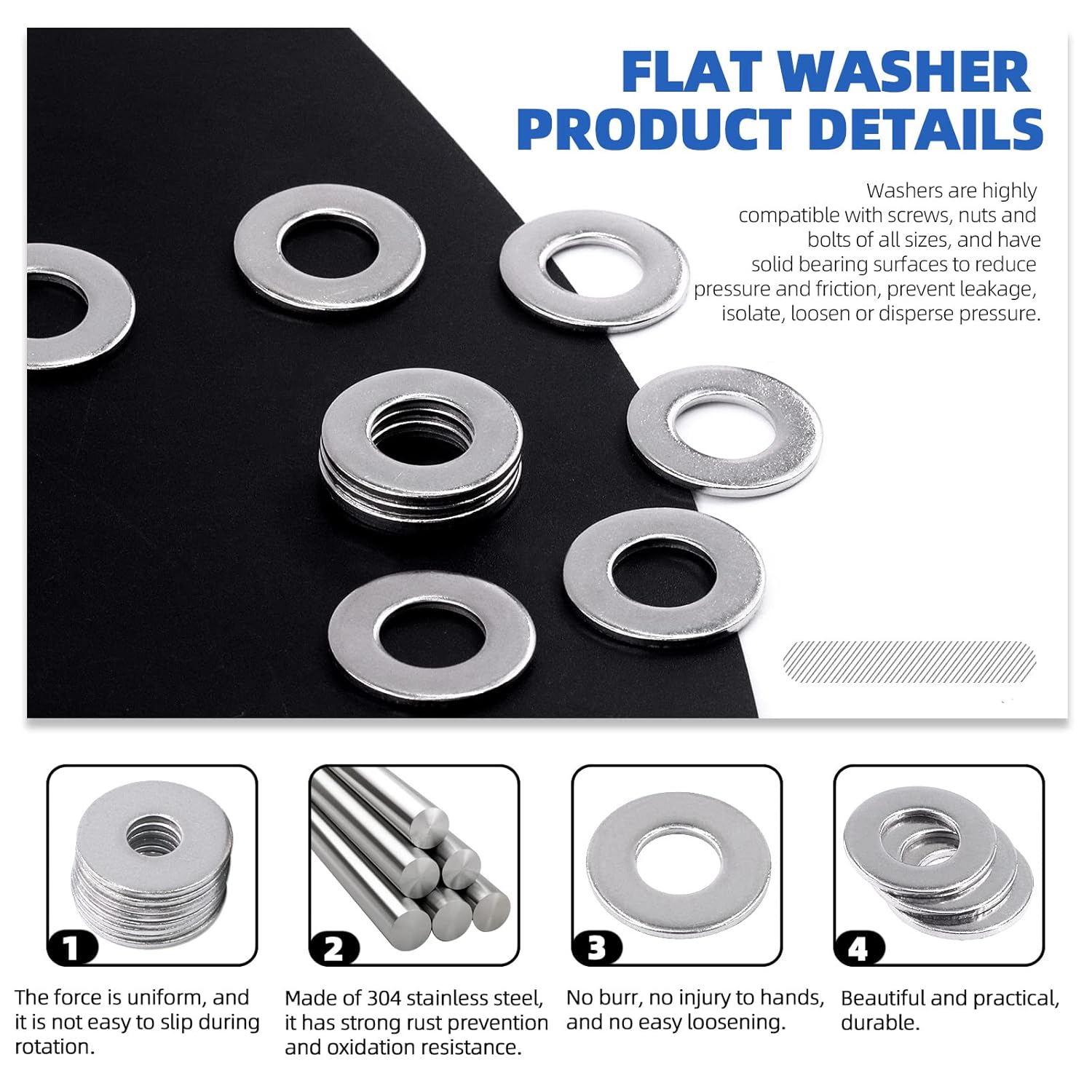 Yootop Phillips - Tornillos Para Máquina De Cabeza Plana, M4*10/200pcs
