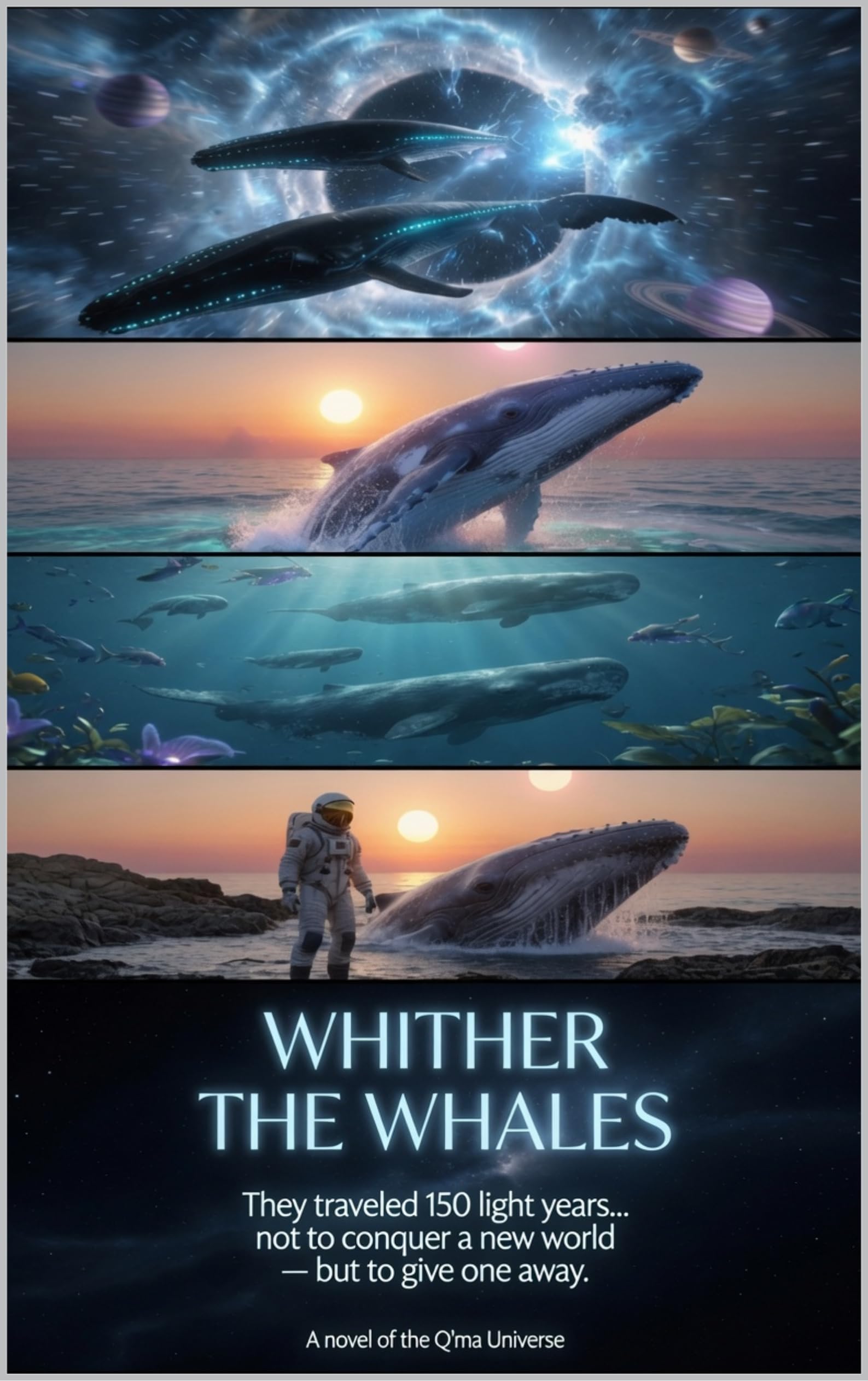 Whither the Whales: A novel of the Q'ma (Tales of the Q'ma Universe) — book cover, opens Amazon