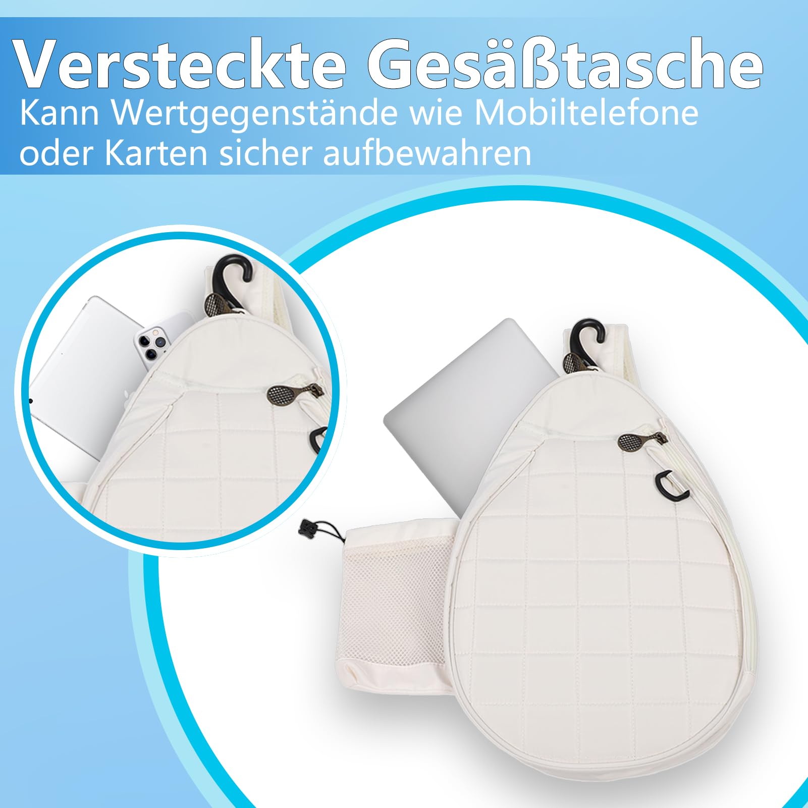 Ejoyous Tennistasche, Tennis Rucksack mit Schaumstoffpolsterung, Leichte Umhängetasche für Tennisschläger und Pickleball-Paddel, mit Trocken- und Nasstrennung