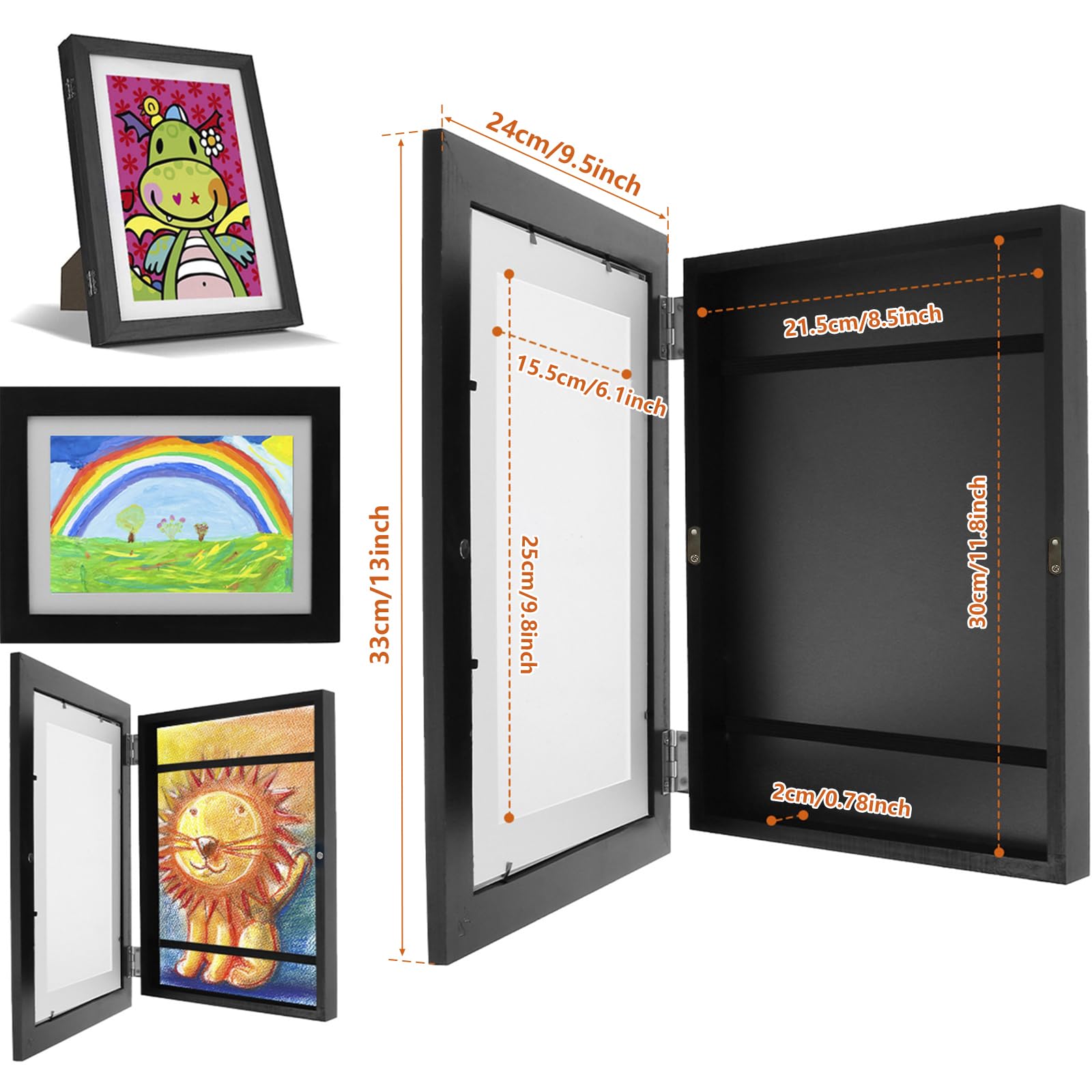 フォトフレーム 木製 額縁 a4 画用紙額 キッズアートフレーム ブラック Amazon.co.jp: AIOR 2個 フォトフレーム 木製 額縁 a4 画用紙額