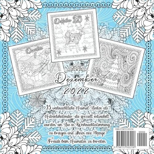 Adventskalender Malbuch für Erwachsene: Countdown bis Weihnachten Ausmalbuch für Männer und Frauen -
