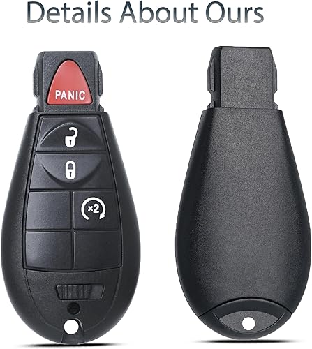 Miniatura 6 de Funda de repuesto para llavero Dodge Ram 1500 Challenger Charger Durango Grand Caravan Journey Chrysler 300 sin llave con control remoto de 4