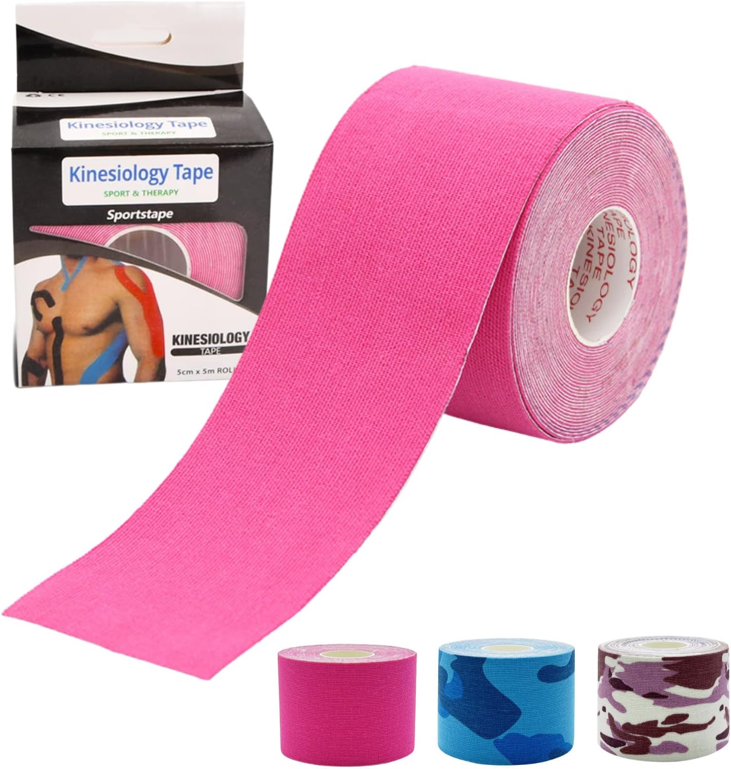 Kinesiology Tape 5CM*5M, Cotton Elastic Athletic Tape Uncut, JOMWEN