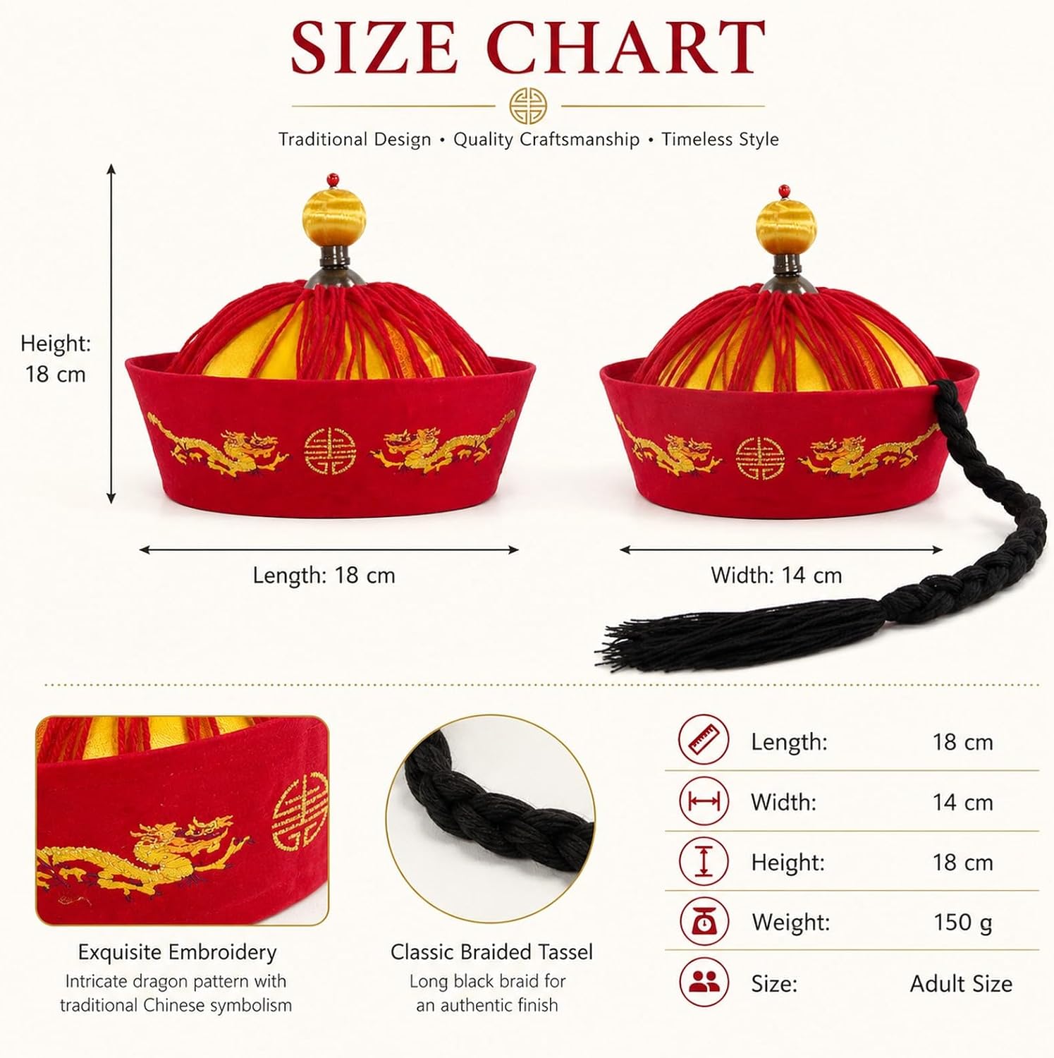 LUOZZY Ancient Chinese Emperor Hat for Kids Costume with Braids Cosplay | Royal Emperor Hat With Braids For Kids Asian Fancy Dress Stage Cosplay Costume Parties And Photos