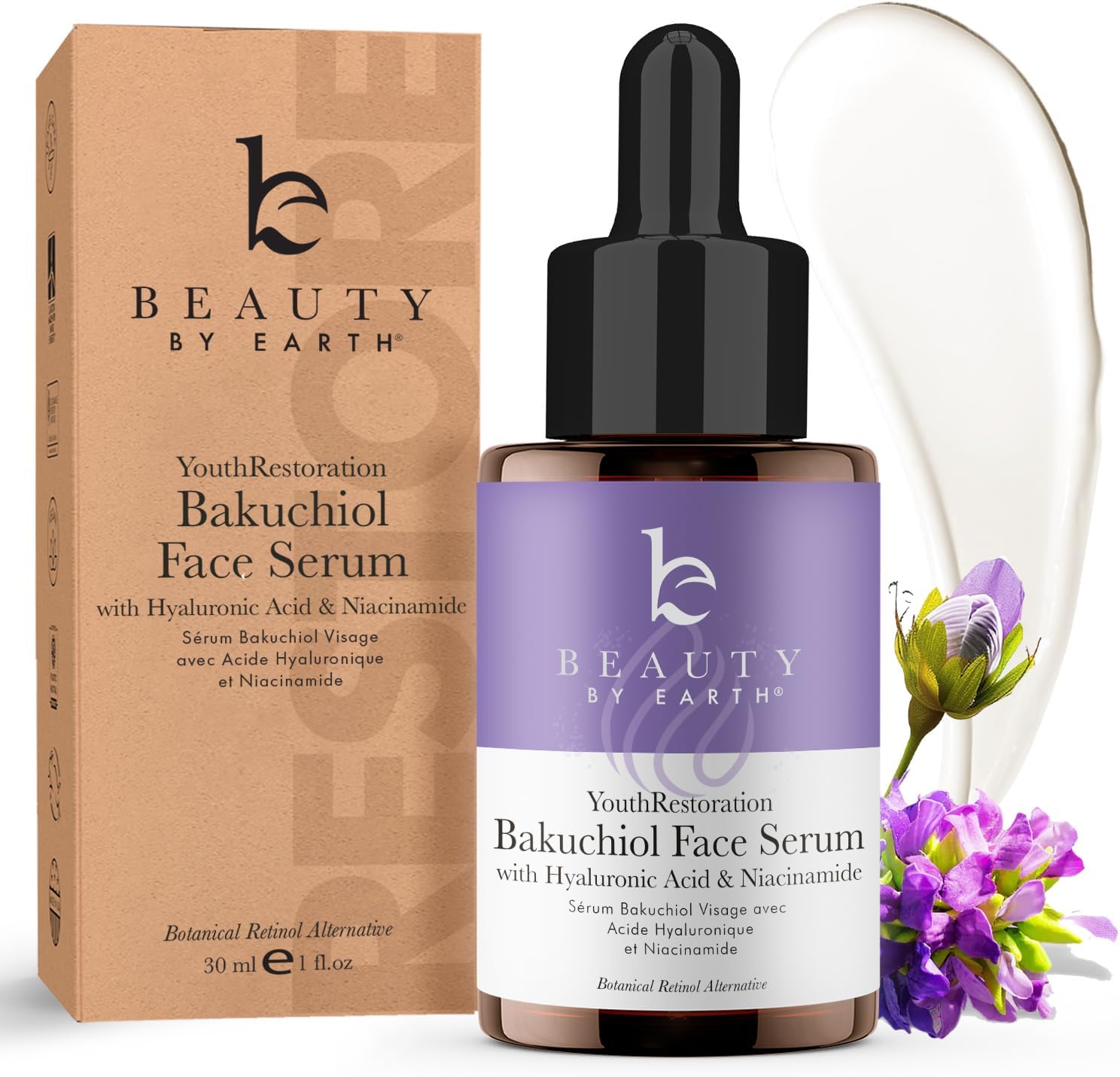 Bio Retinol Alternative Bakuchiol Serum - Smooths Skin & Reduces Fine Lines, USA Made with Natural & Organic Ingredients, Anti-Aging Skin Care Formula, Vegan, Cruelty Free