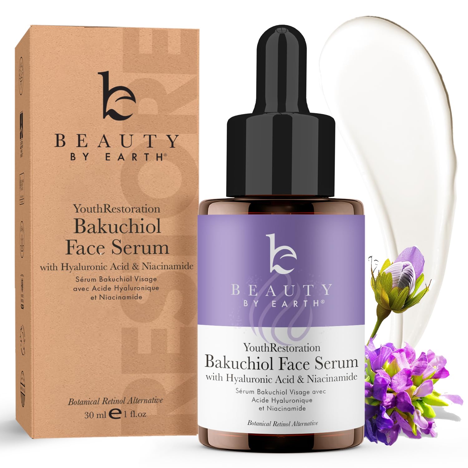 Bio Retinol Alternative Bakuchiol Serum – Smooths Skin & Reduces Fine Lines, USA Made with Natural & Organic Ingredients, Anti-Aging Skin Care Formula, Vegan, Cruelty Free