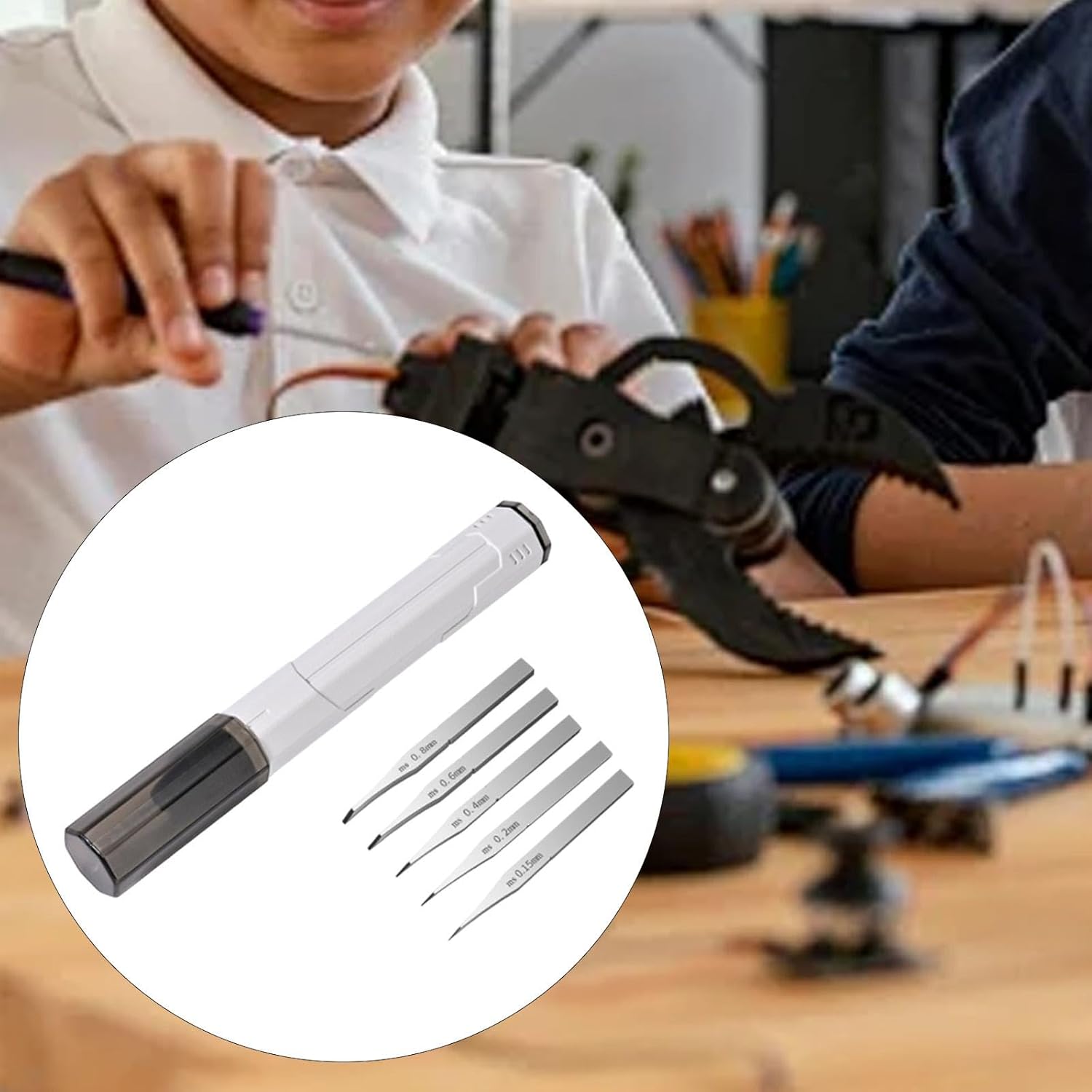 Gralara Model Scriber Scribing Tool Set with 5 Model Chisel Line Scriber for Resin Carved Scale Models Engraved Lines