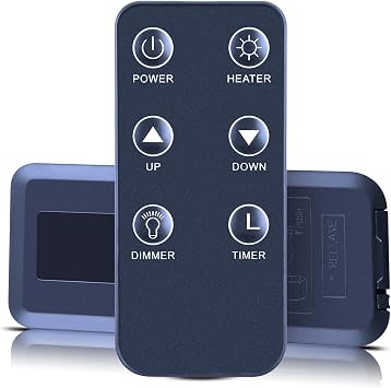 Replacement Remote Control Intended for Great World Electric Fireplace Heater GW-6078TBT GW-6088TBT