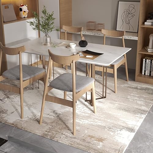 Miniatura 6 de OIGAE Alfombra lavable a máquina de 5 x 7 pies, ultrafina y plegable, moderna, resistente a las manchas, antideslizante, para sala de estar,