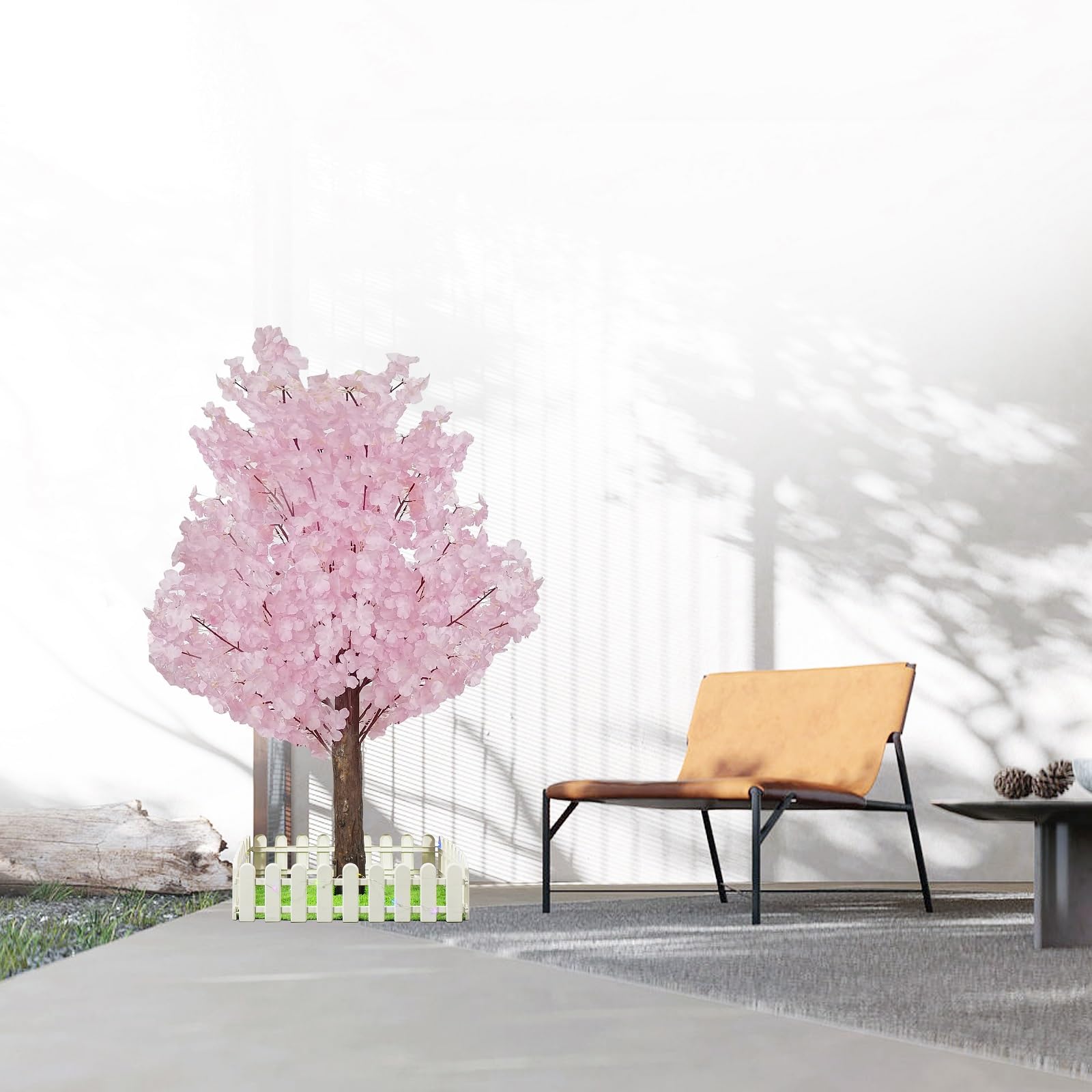 Artificial Cherry Trees Indoor Decor: Handmade Natural Fake Cherry Blossom Pink Tree Outdoor for Party Wedding Christmas