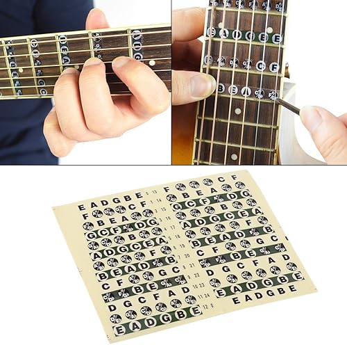Miniatura 7 de 1 calcomanía para notas de diapasón de guitarra, etiqueta musical a escala para principiantes de 4.7 x 3.7 in/0.47 x 0.37 pulgadas