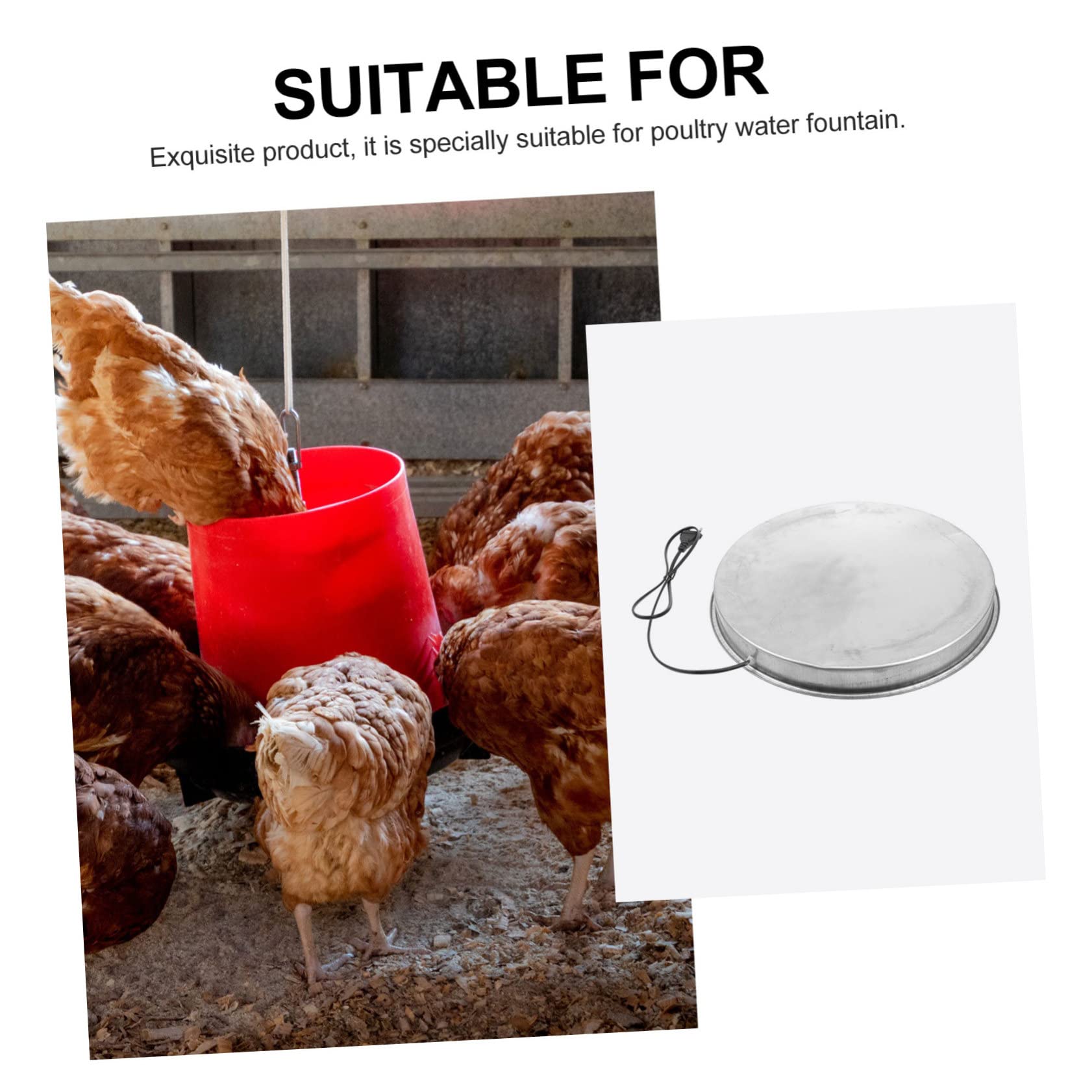 Base Calefactora para Bebederos de Aves de Corral en Invierno | Metal, Control Termostático, Desconexión Automática de Seguridad, para Bebedero de Mascotas y Aves