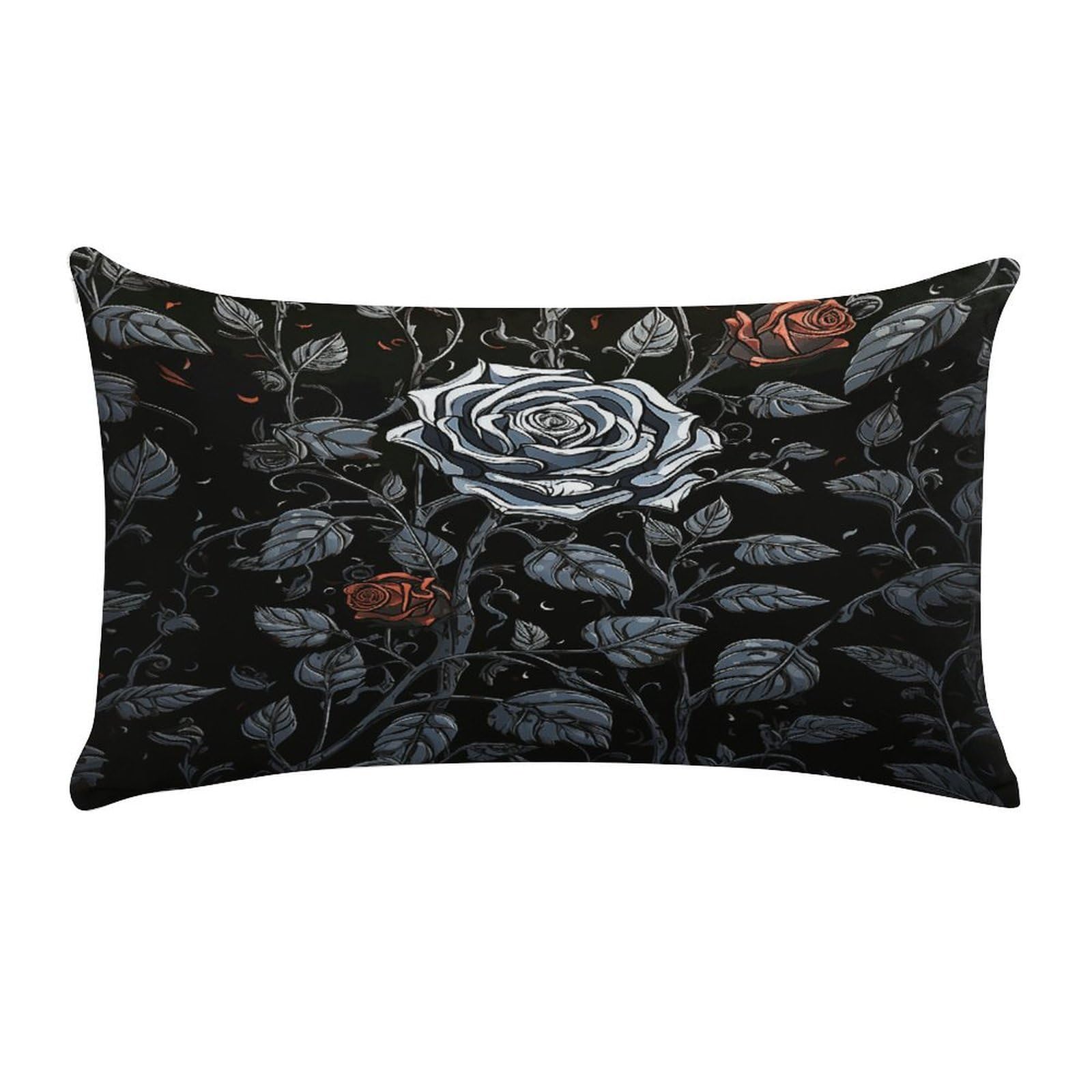 VstaDank Rose Gothic Throw Pillow Cover Rectangular Lumbar Throw Pillow Case Soft Farmhouse Accent Decorative Cushion Cases Short Plush Pillowcase with Zipper 12 X 20 Inch