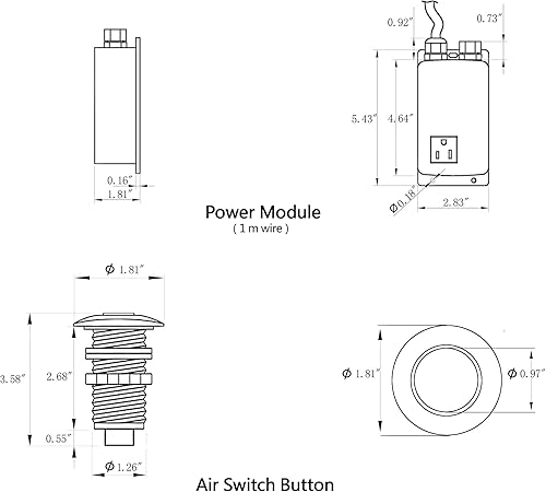 Miniatura 4 de SINKINGDOM Botón de interruptor activado por aire para la parte de eliminación de basura del fregadero, bronce aceitado