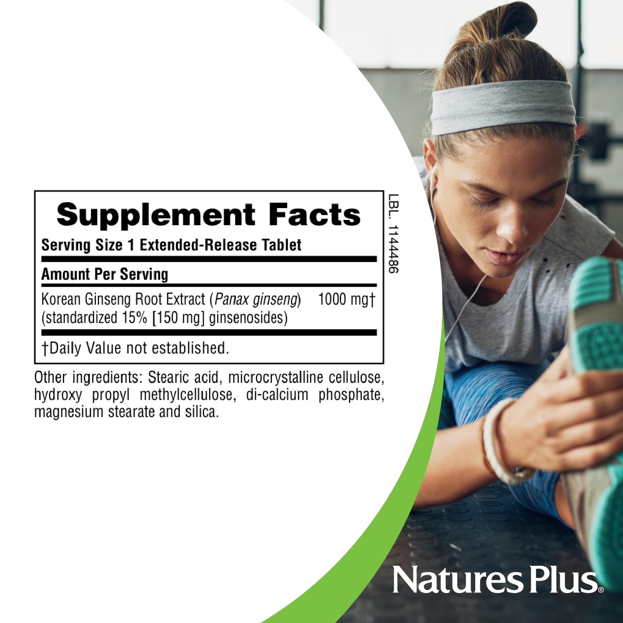NaturesPlus Herbal Actives Korean Ginseng - 30 Extended Release Tablets - Supports Energy & Endurance - Vegan, Gluten Free - 30 Servings — Amazon image 4