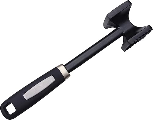 Ablandador de carne de Checkered Chef El mejor martillomazomachacador para ablandar carnes rojas y blancas Hecho con metal sólido, con un cómodo