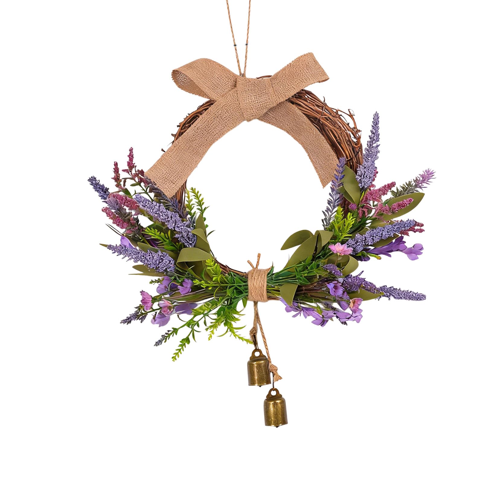 Kalttoy Lavender Preserved Flower Wreath Wall Decoration Handcrafted With Natural Materials For Modern Homes 35Cm Diameter Old Blossomy Wreath
