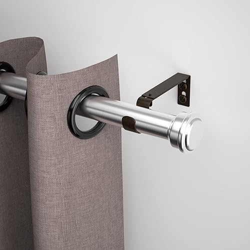 Miniatura 6 de URLINE Soportes de barra de cortina soportes ajustables para barra de cortina para barra de 34 pulgadas marrón juego de 6