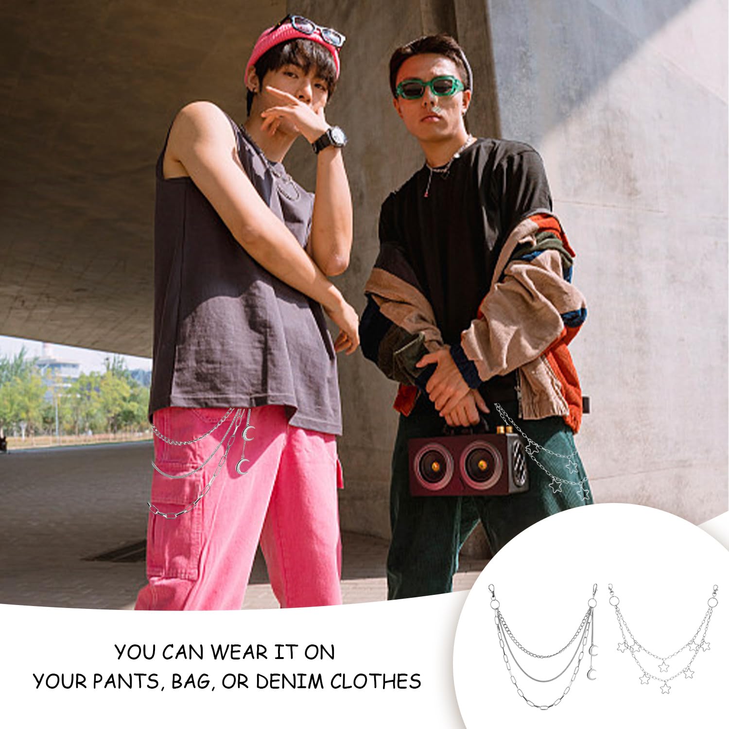 2 Piezas De Cadenas De Pantalones De Metal, Accesorios De Ropa, Cadenas De Pantalones Retro, Cadenas De Pantalones Estilo Punk, Cadenas De Decoración De Bolsos