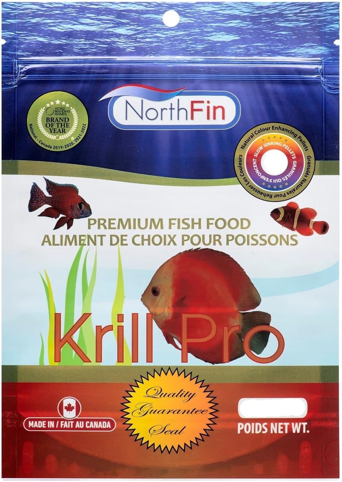 Northfin Fish Food Krill Formula Slow Sinking Pellets (3mm 1kg)