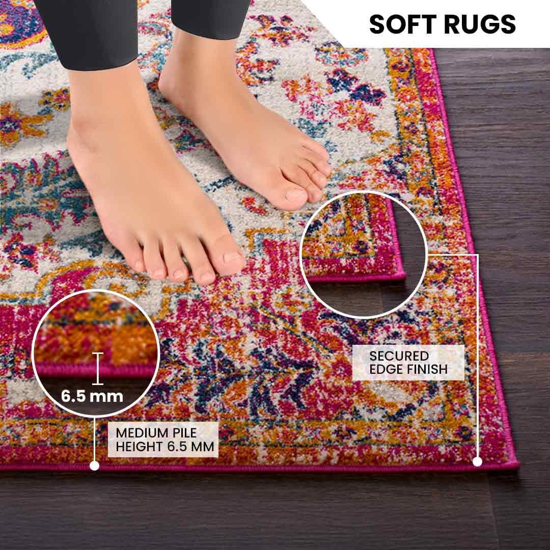 Livabliss Lou Asmara Vintage Runner 60x90 cm, Scandi Neutral Boho Style for Hallway & Living Room, Easy Care Floor Covering - Image 4