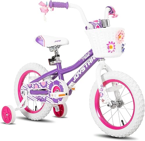 Miniatura 10 de JOYSTAR Bicicleta para niñas pequeñas y niños de 3 a 10 años, bicicleta para niños de 14, 16 y 18 pulgadas, con ruedas de entrenamiento y frenos de