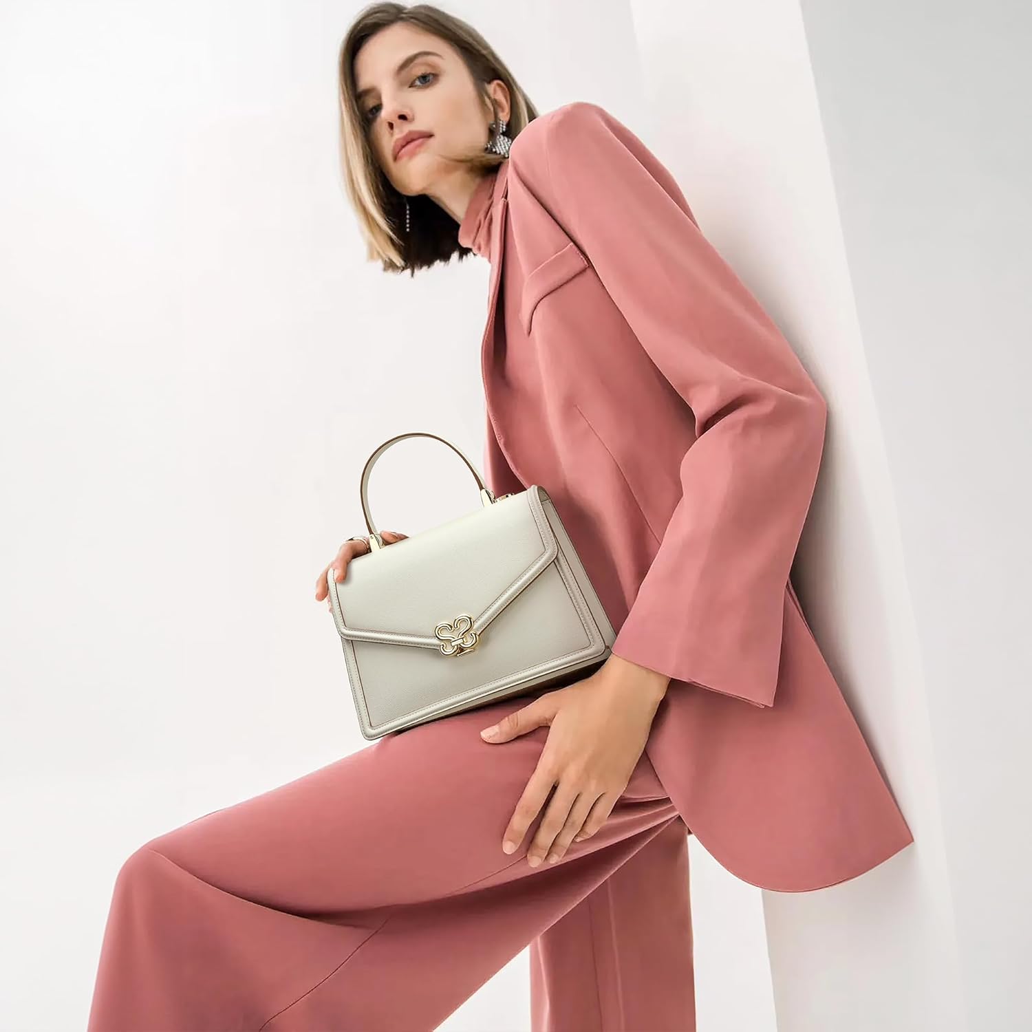 Top Handle Bag,Top Handle Purses for Women,Fashion Leather handbag and Tote Bag Elegant Square Bag - Image 2