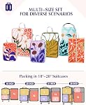 Gonex Cubes d'emballage de compression, 6pcs Rangement extensible Sacs à bagages de voyage Organisateurs avec sac à chaussures Sac à laver, Cubes de voyage pour transporter les valises (flowers)